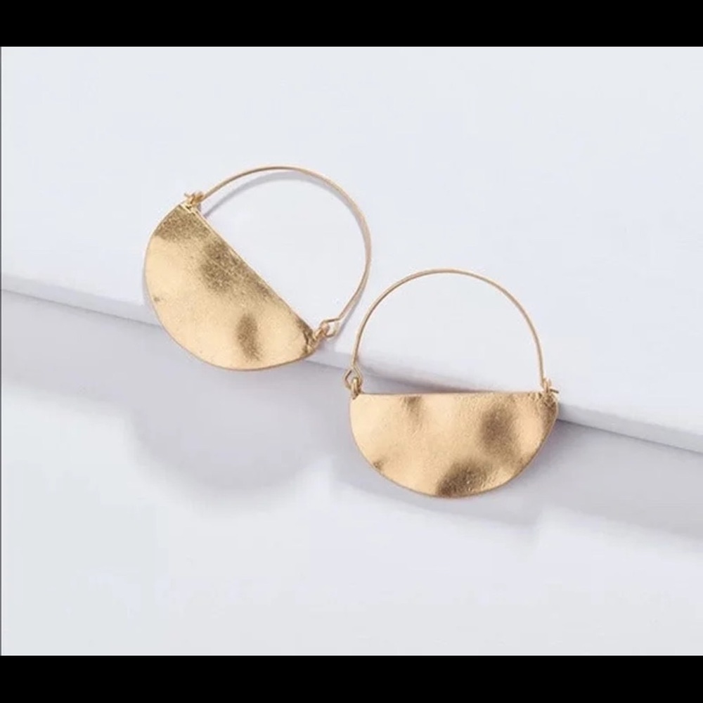 Anthropologie Crescent Hoop Earrings